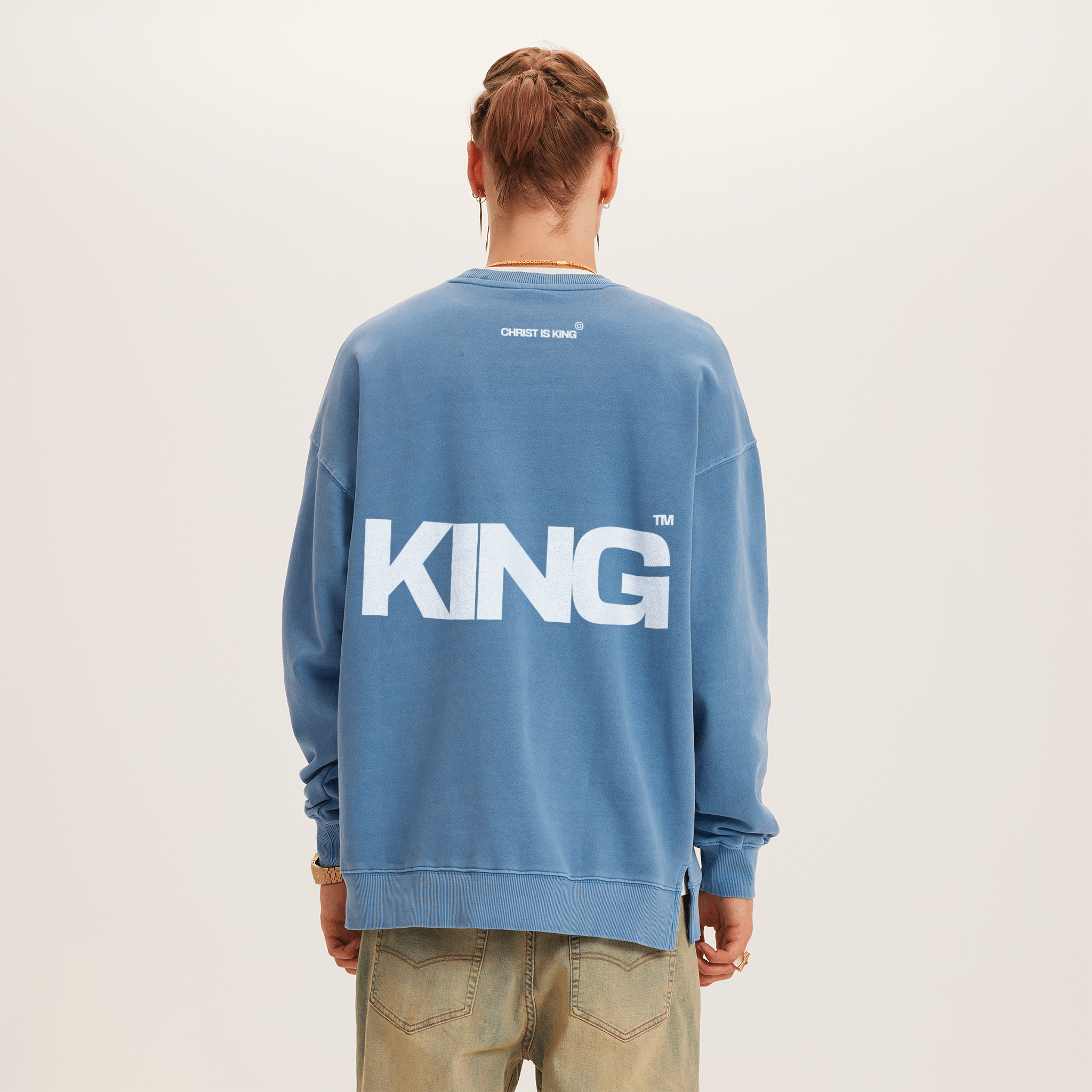 MSW380SLITFADED | CHRIST IS KING | SLATE BLUE